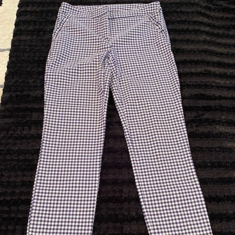 Cynthia Rowley Navy & White Gingham pants